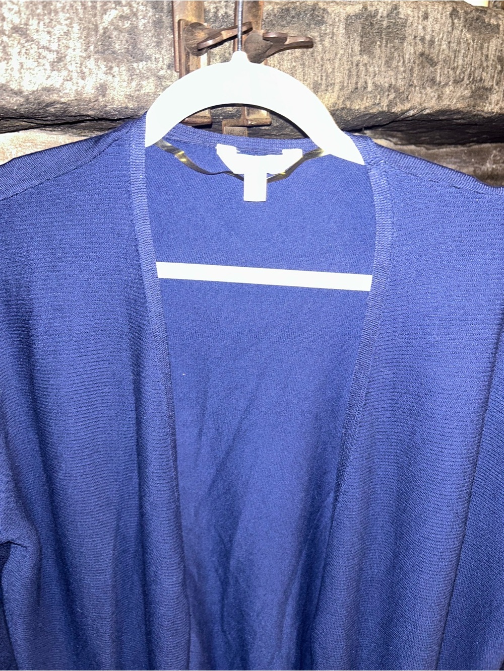 Time and Tru Navy Open-Front Pocket Cardigan - Picture 2 of 3